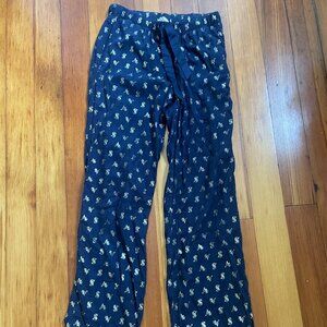 Victoria's Secret Blue metallic logo pajama pants